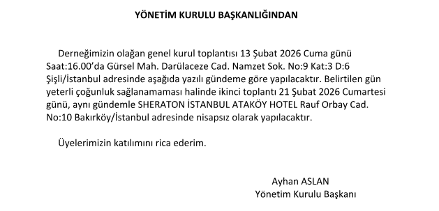 KASİAD GENEL KURUL TOPLANTISI